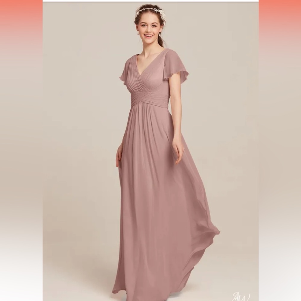 AW Bridal Griffin Bridesmaids Dress - Dusty Rose